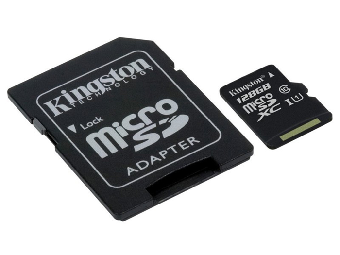 Kingston SDCS2/128GB - Carte Mémoire microSD/SD - 128 Gbyte - Classe 10