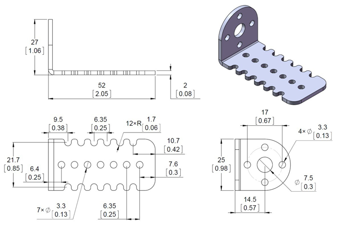 Pololu - Couple de Supports en Métal pour Moteur 25D - 2676