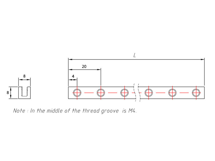 Makeblock 0808 - Viga - 184 mm - Azul - 60544