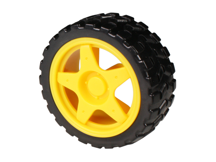 65 x 25 mm rubber wheel for MM00051 - MM00052  - Yellow