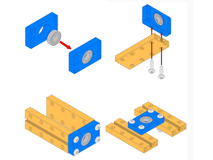 Makeblock - Support avec Roulement 8 mm - 87303