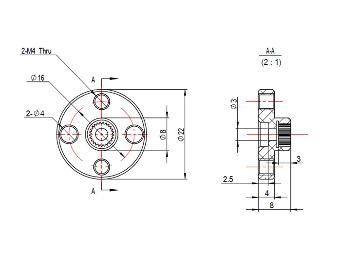 Standard Servo Motor Mounting Hub