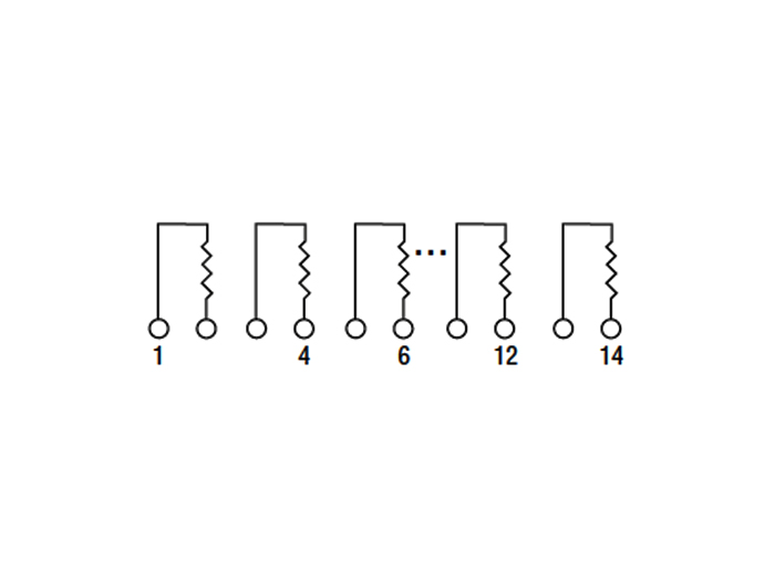 SIL Resistor NetworK and array 5 Isolated Resistors 12 KOhms - 12 KOhms