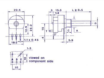 Metal Panel-Mount Potentiometer 470 KOhms - Linear - with Switch