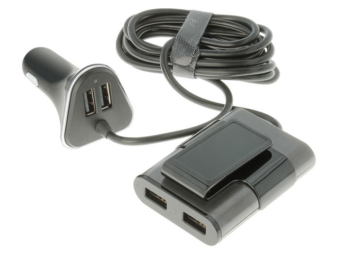 Convertidor DC-DC para Coche - 12-24 V a USB x 4 - Cargador 4 USB