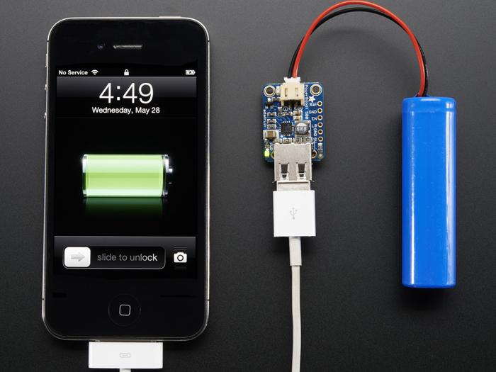 Adafruit Powerboost 500 Basic - Convertidor DC-DC - In: 1,8 .. 3,7 V - Out: 5 V - 500 mA - 5V USB - 1903