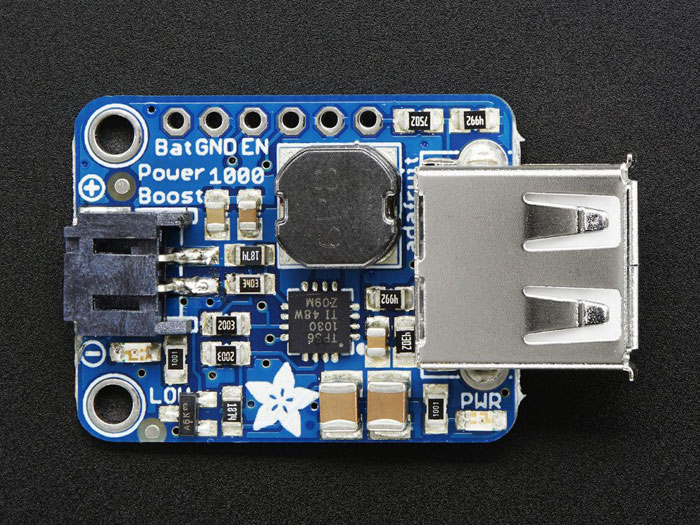 Adafruit Powerboost 1000 Basic - Conversor DC-DC - In: 1,8 .. 3,7 V - Out: 5 V - 1000 mA - 5 V USB - 2030