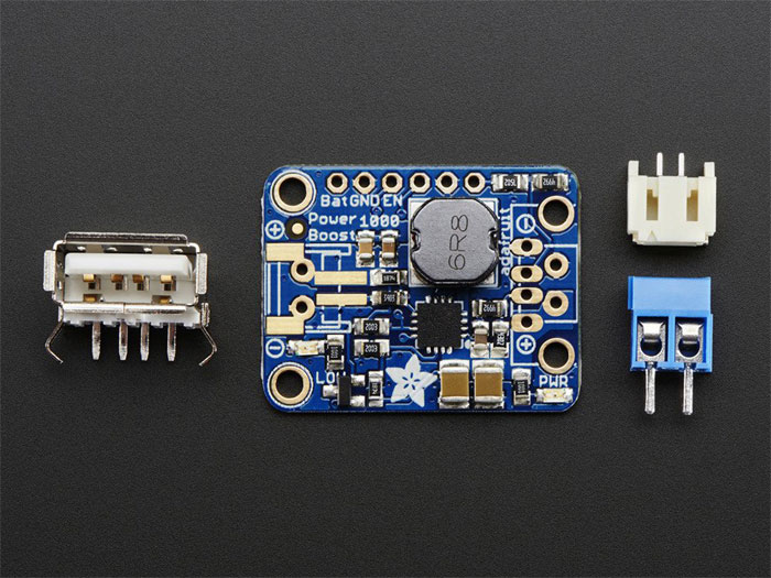 Adafruit Powerboost 1000 Basic - Conversor DC-DC - In: 1,8 .. 3,7 V - Out: 5 V - 1000 mA - 5 V USB - 2030