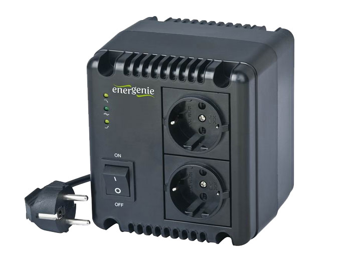 EnerGenie AVR-1001 - Automatic 1000 VA - 220 VAC Output Voltage Regulator (AVR) and Stabilizer