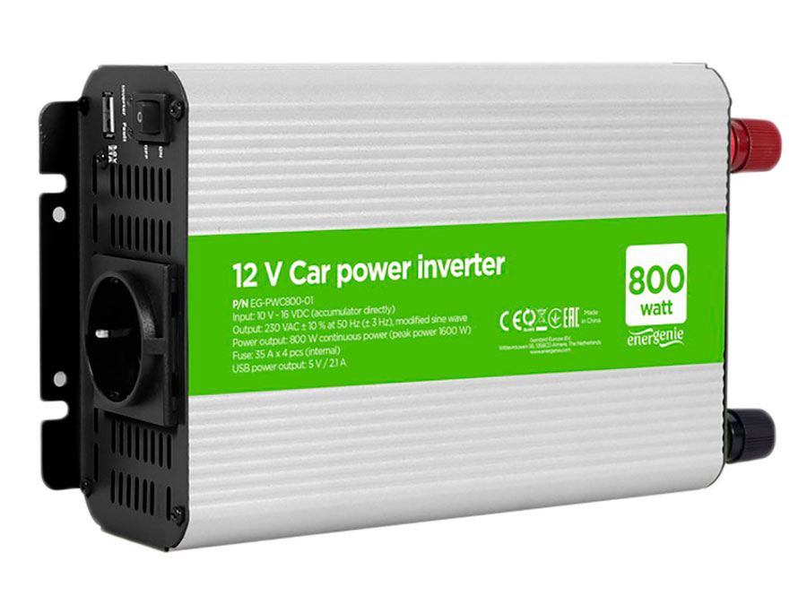EnerGenie PWC800 - DC-AC Modified Sine Wave Inverter 800 W - 12 V