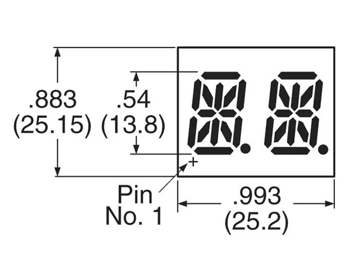 Display LED 14 Segmentos Doble Cátodo Común - Naranja-Rojo - LTP3784E