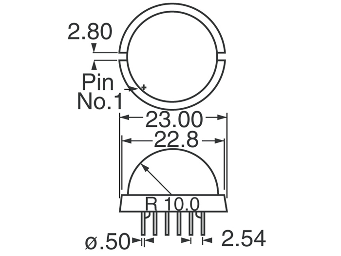 Diode LED 20 mm - Jaune Diffusé - LTJ-811Y - LTJ-811Y