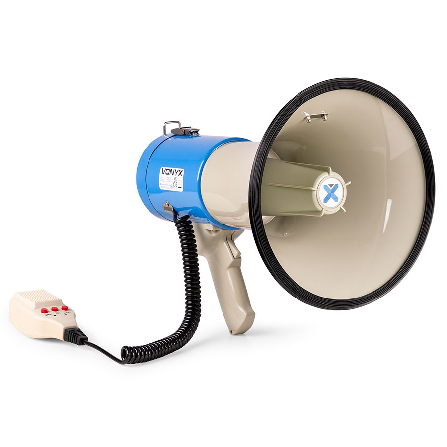 Vonyx MEG060 - Mégaphone de puissance 60 W avec microphone à main, USB, carte SD et BT - 952.014