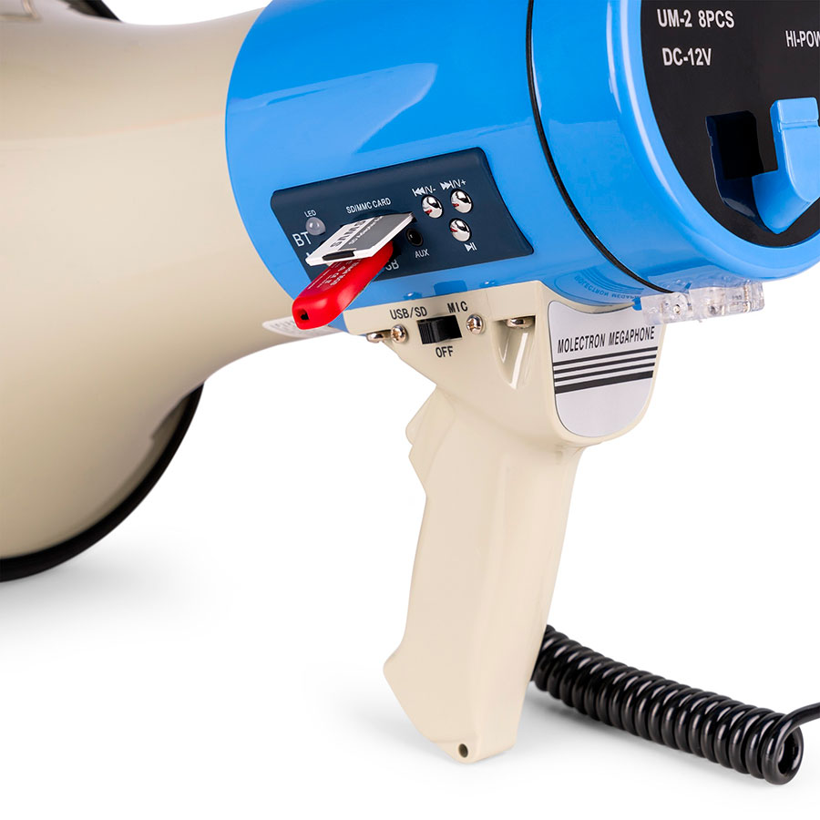 Vonyx MEG060 - Megafono de Potencia 60W con Microfono de Mano, USB, Tarjeta SD y BT - 952.014