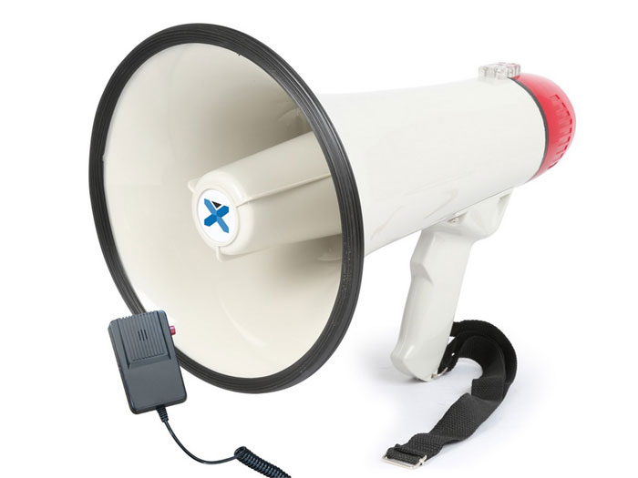 VONYX MEG040 - Megafone de potência de 40 W com Microfone de mão, Gravação e Sirene - 952.007