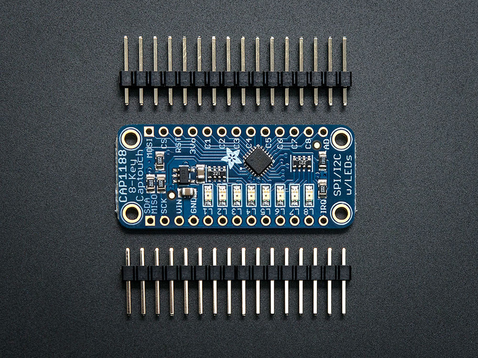 Adafruit CAP1188 - I2C/SPI 8 Key Capacitive Touch Sensor