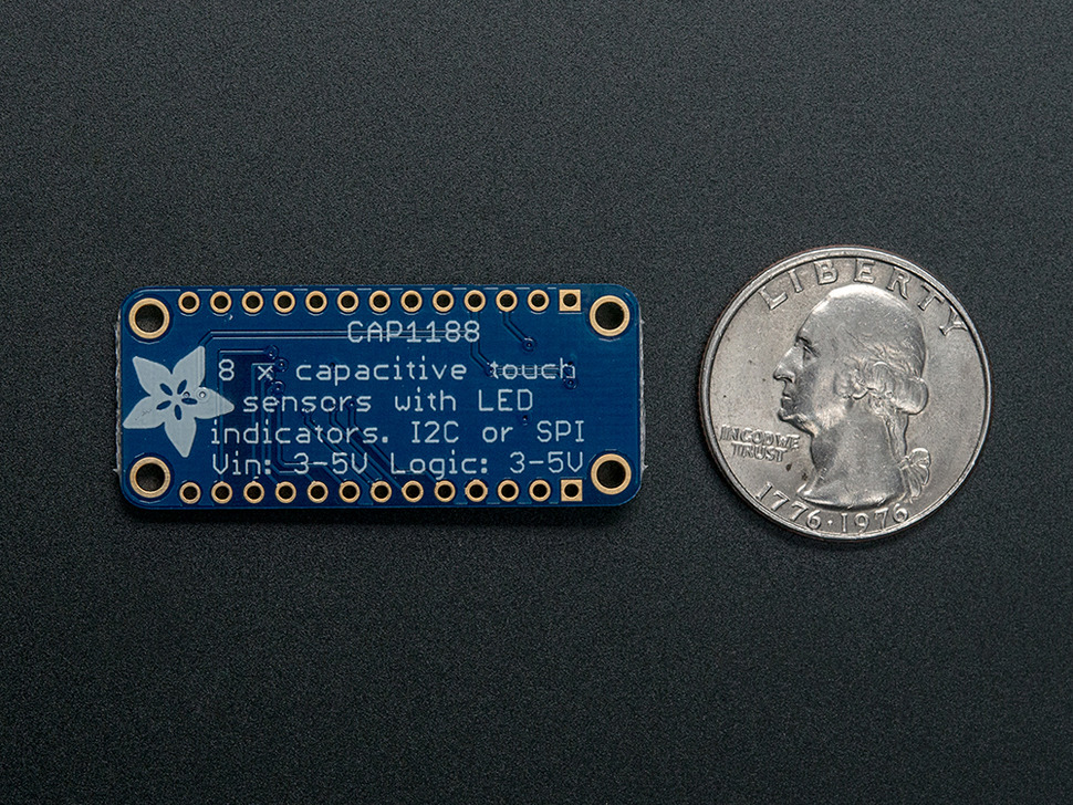 Adafruit CAP1188 - I2C/SPI 8 Key Capacitive Touch Sensor
