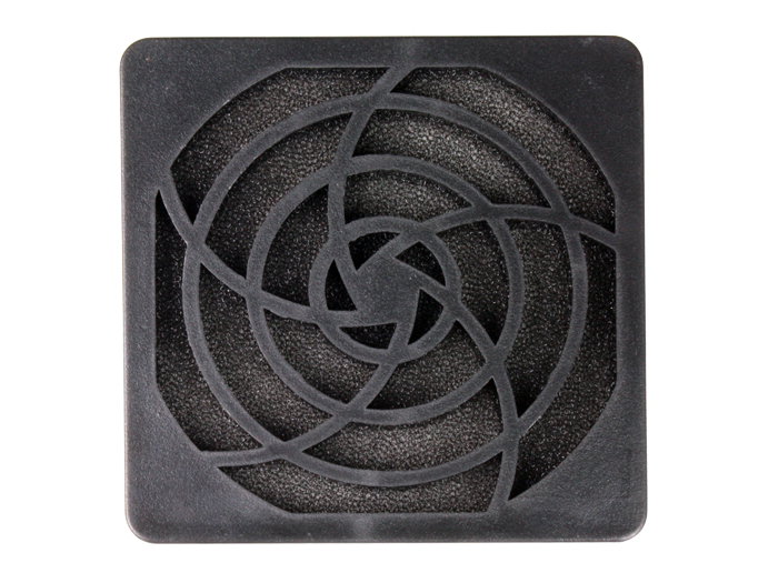 Grill with Axial Fan Cooling Filter 80 x 80 mm - Plastic