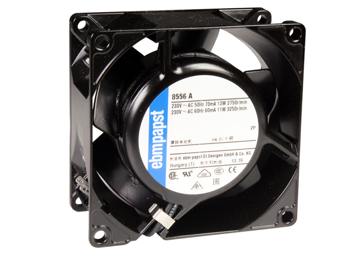 Ventilateur axial EBM PAPST 8550N structure et ventilateur en m/étal 80 x 80 x 38 mm hautes temp/ératures jusqu/à 70 /°C pour po/êle /à granul/és