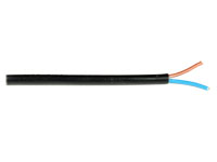 Round Black Electrical Cable 2 x 0.5 mm, 500 V