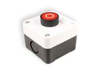 Caixa Control Manobra Botão de Pressão Vermelho