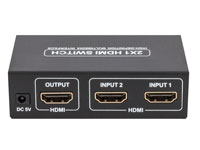 Seletor HDMI 2 Entradas, 1 Saída - Amplificado com Controlo Remoto