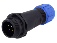 WEIPU SP13 Series IP68 - 4 Contacts Ø13 Waterproof Male Cable-Mount Connector - IP68 - FM686844 - SP1311/P4I-N