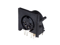 DIN 41524 Female Connector 5 Pin Chassis-Mount 45°