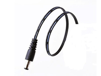 5.5 mm - 2.1 mm Short Jack Plug with Cable - In-Line Mount Male Power Plug - 108.0038