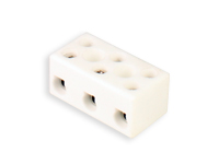 Ceramic Terminal Block 3 Contacts 2.5 mm - White - 10.735/3