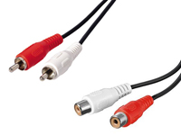 2 RCA Female to 2 RCA Male Cable, 3 m - WIR322