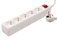5 Socket Multi-Plug Adapter with Earthing Contact - Switch - 1.5 m Cable