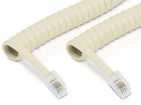 RJ9 - 4 Way 2.10 m Ivory Spiral Telephone Cable
