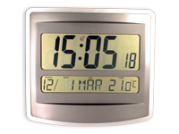Wall Clock with Thermometer - Large Digits - FM-GLA