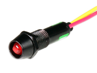 Voyant LED 8 mm 12 V Rouge - Boitier Noir