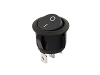 2P 1C - Two-Way Rocker Switch - Black Button - Miniature