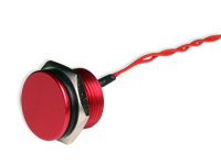 Ø16 mm Piezoelectric Panel-Mount Anodized Red Push Button