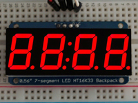 Display 4 Dígitos LED 7 Segmentos 19 mm I2C - Rojo - FUT4094-1