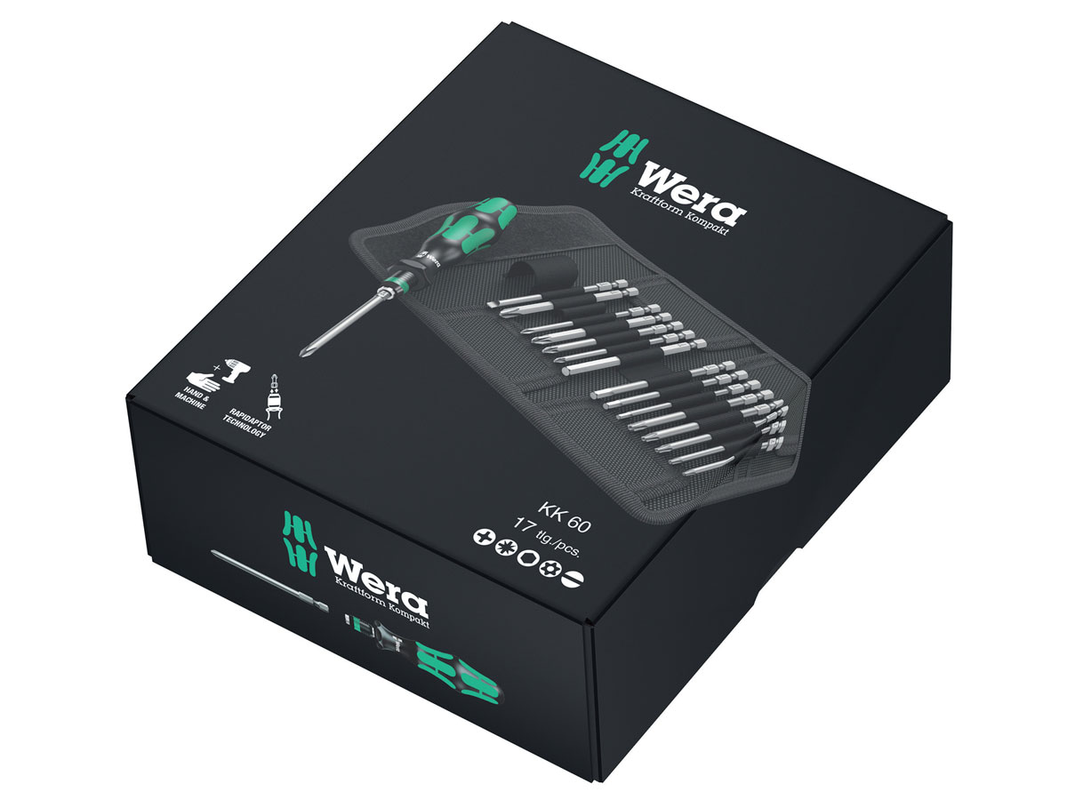 Wera Kraftform Kompakt 60 - Poche pliante avec embouts de 89 mm de long - 05059295001