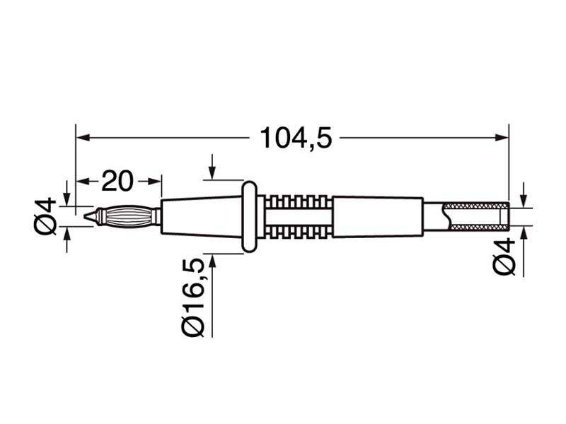 Set of 2 Pluggable Test Leads Ø4mm - VDE 1000V