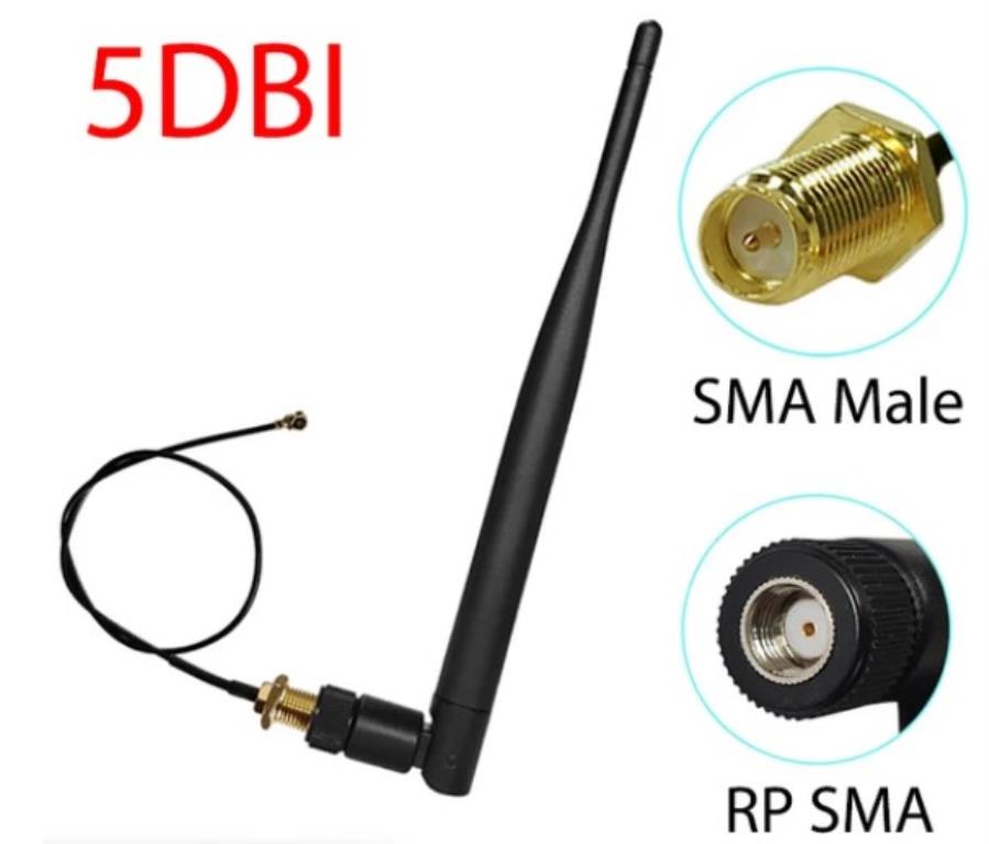 433 Mhz Waterproof Rubber Antenna and Pigtail Cable - 5 DBI