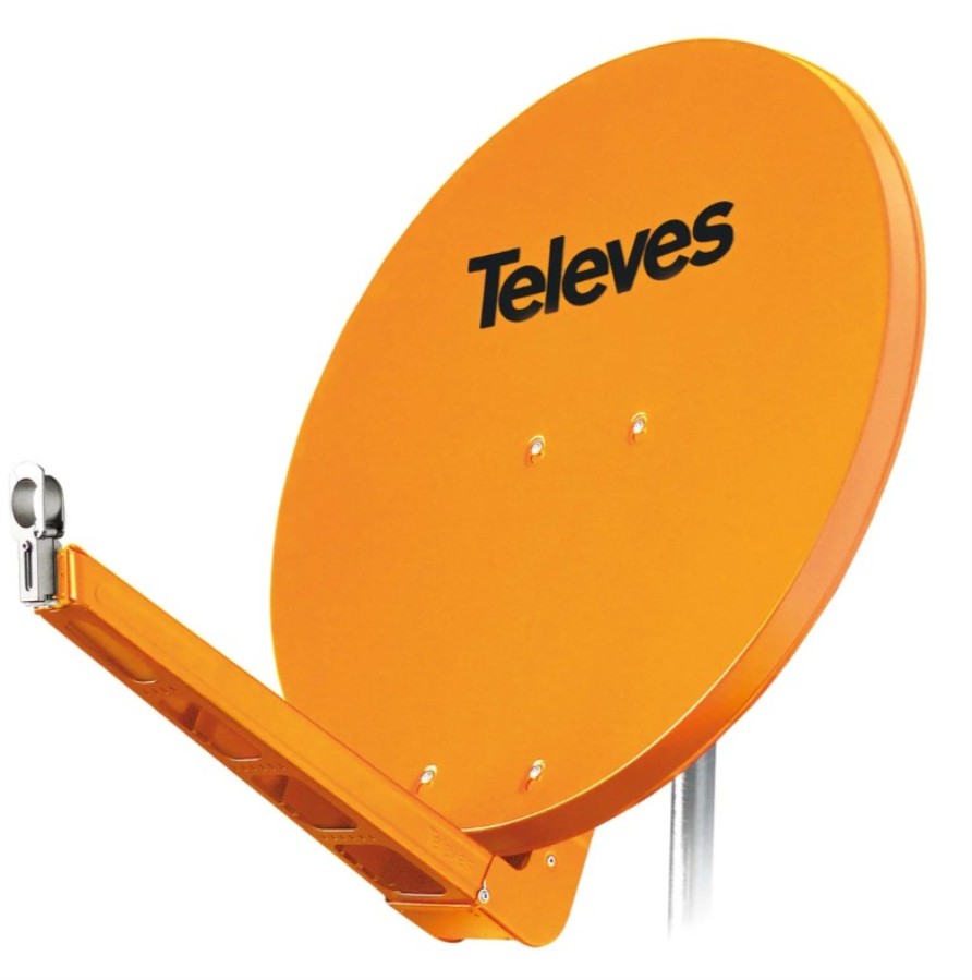 Televes QSD85 - Antena parabólica offset en aluminio naranja de 85x95 cm - 10,7 a 12,75 Ghz - 7903
