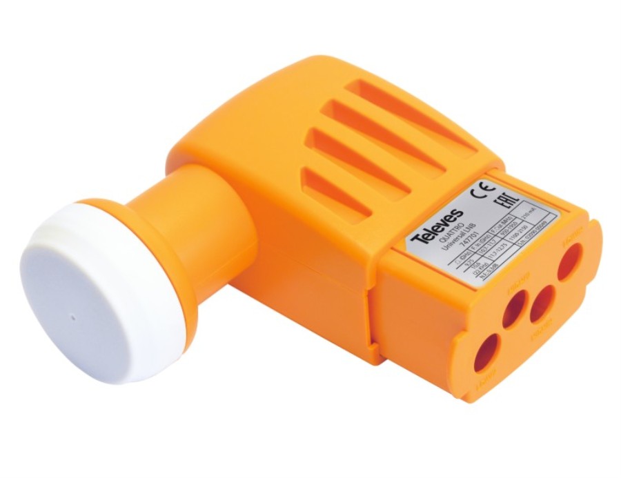Televes LNB Quattro - Conversor LNB Single Universal de 4 salidas Ha/Va/Hb/Vb - 747701