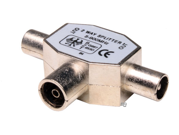 Répartiteur TV 9,5 mm , 1 Femelle - 2 Mâles