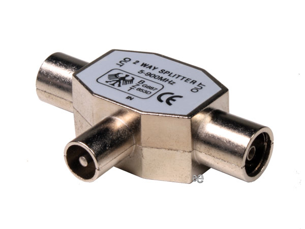 Répartiteur TV 9,5 mm , 1 Mâle - 2 Femelles