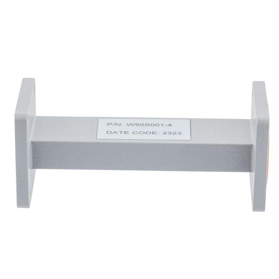 Fairview Microwave WR-90 - Waveguide 4 Inch Length - UG Square Cover and Grooved Flange - 8.2 GHz to 12.5 GHz in Brass