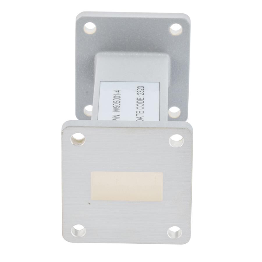 Fairview Microwave WR-90 - Waveguide 4 Inch Length - UG Square Cover and Grooved Flange - 8.2 GHz to 12.5 GHz in Brass