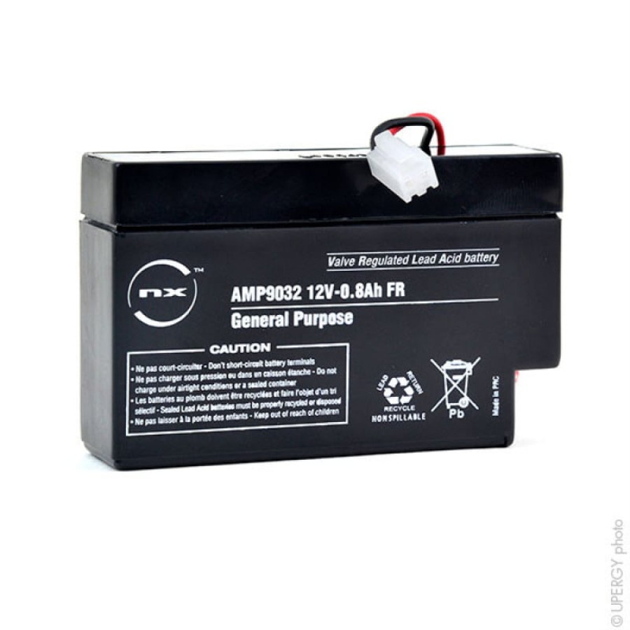 Enix Power Solutions AMP9032 - Batterie Plomb 12 V - 0,8 Ah avec connecteur JST