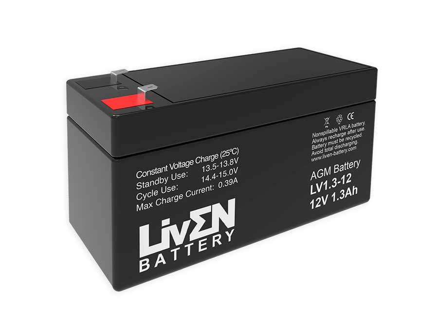 Liven Battery - Bateria de Chumbo 12V / 1.3AH - LV1.3-12