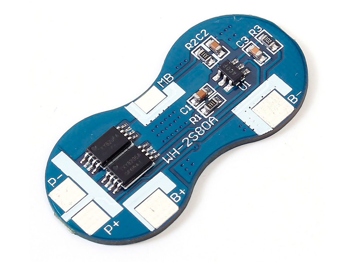 BMS - Módulo Cargador Protector para 2 Baterías Ión Litio 18650 - 7,4 V - 4 A